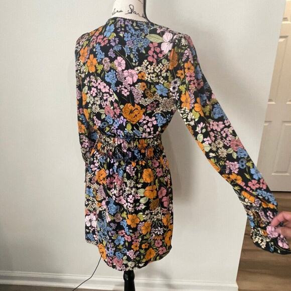 Anthropologie WAYF Dress BLack floral Smocked Fall Sz S Aesthetic Cottage Core - Picture 15 of 16